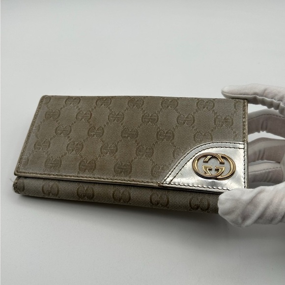 Gucci Wallet GG Canvas and Leather Monogram Britt Continental Long Wallet Gucci - Picture 4 of 17